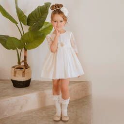 Miranda-Кремовое кружевное платье для девочек | Childrensalon Outlet
