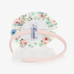 Miranda-Girls Ivory & Pink Floral Hairband | Childrensalon Outlet