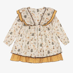 Miranda-Кремово-желтое платье из хлопка в клетку | Childrensalon Outlet
