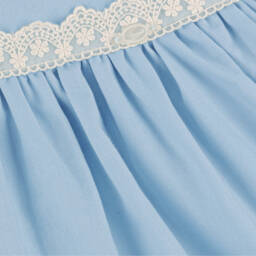 Miranda-فستان أزرق من الكتان والدانتيل للبنات | Childrensalon Outlet