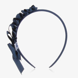 ميراندا-طوق للشعر مزين بشريط غورسغرين لون كحلي للبنات | Childrensalon Outlet