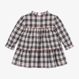 Miranda-Girls Navy Checked Ruffle Dress | Childrensalon Outlet