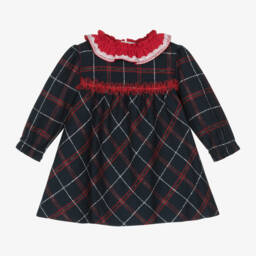 Miranda-Girls Navy Checkered Frock | Childrensalon Outlet