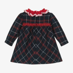 Miranda-Girls Navy Checkered Frock | Childrensalon Outlet