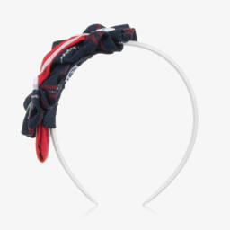 Miranda-Girls Navy Tartan Bow Hairband | Childrensalon Outlet