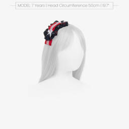 Miranda-Girls Navy Tartan Bow Hairband | Childrensalon Outlet