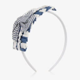 Miranda-Girls Navy & White Sailor Headband | Childrensalon Outlet