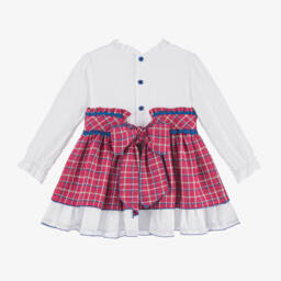 ميراندا-فستان كاروهات لون زهري وأبيض | Childrensalon Outlet