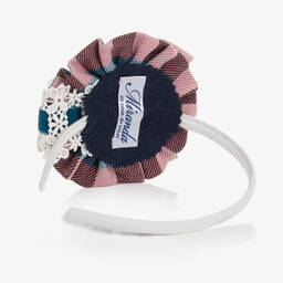 ميراندا-طوق للشعر كاروهات لون زهري وأزرق للبنات | Childrensalon Outlet