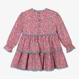 Miranda-فستان بطبعة ورود فيسكوز لون زهري وأزرق | Childrensalon Outlet