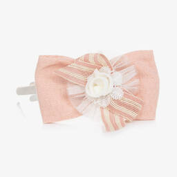 Miranda-Girls Pink Bow Hairband | Childrensalon Outlet