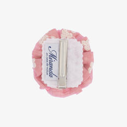Miranda-Girls Pink Bow & Lace Hairclip (8cm) | Childrensalon Outlet