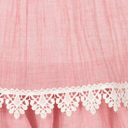 ميراندا-فستان كتان محبوك مطرز لون زهري | Childrensalon Outlet