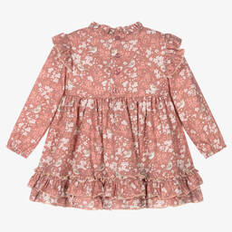 Miranda-Розовое хлопковое платье в цветочек | Childrensalon Outlet