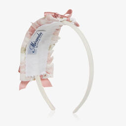 Miranda-Girls Pink Floral Patterned Hairband | Childrensalon Outlet