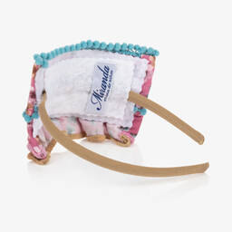 Miranda-طوق للشعر بطبعة ورود مزين بكشكش لون زهري | Childrensalon Outlet