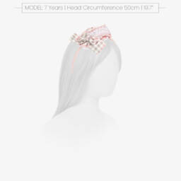 Miranda-طوق رأس وردي بنقشة المربعات للبنات | Childrensalon Outlet