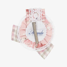 Miranda-طوق رأس وردي بنقشة المربعات للبنات | Childrensalon Outlet