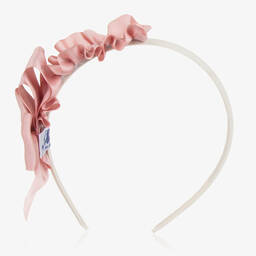 Miranda-Girls Pink Grosgrain Ribbon Hairband | Childrensalon Outlet