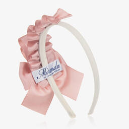Miranda-Girls Pink Grosgrain Ribbon Hairband | Childrensalon Outlet