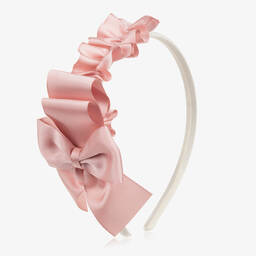 Miranda-Girls Pink Grosgrain Ribbon Hairband | Childrensalon Outlet