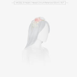 Miranda-طوق رأس مزهر باللونين الوردي والعاجي للبنات | Childrensalon Outlet