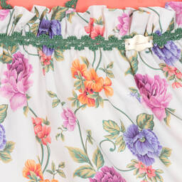 Miranda-Girls Pink & Ivory Cotton Floral Dress | Childrensalon Outlet