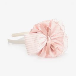 Miranda-Girls Pink & Ivory Hairband | Childrensalon Outlet
