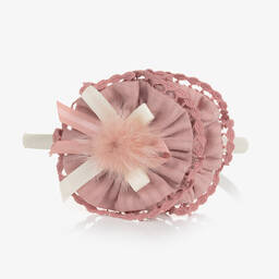 Miranda-Кремово-розовый ободок с помпоном | Childrensalon Outlet