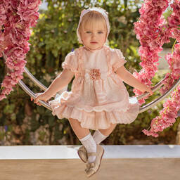 Miranda-فستان قطن لون زهري مرجاني | Childrensalon Outlet