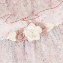 Miranda-Розовое платье из органзы с рюшами | Childrensalon Outlet