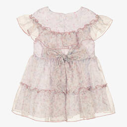 Miranda-Розовое платье из органзы с рюшами | Childrensalon Outlet