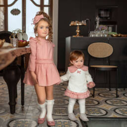 Miranda-فستان بلومتي قطن لون زهري | Childrensalon Outlet