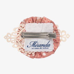 Miranda-Girls Pink Rosette Hair Clip (12cm) | Childrensalon Outlet