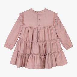 ميراندا-فستان قطن بطبقات لون زهري فيوشيا | Childrensalon Outlet