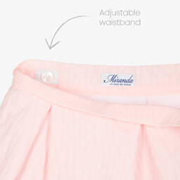 Miranda-Girls Pink & White Cotton Skirt Set | Childrensalon Outlet