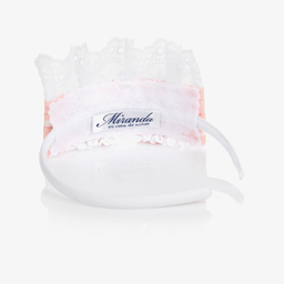 Miranda-Girls Pink & White Hairband | Childrensalon Outlet