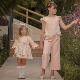 Miranda-Розово-белое кружевное платье | Childrensalon Outlet