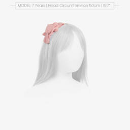 Miranda-Girls Plumeti Rosette Pink Headband | Childrensalon Outlet