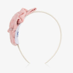 Miranda-Girls Plumeti Rosette Pink Headband | Childrensalon Outlet