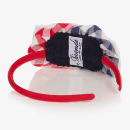 Miranda-Girls Red & Blue Gingham Hairband | Childrensalon Outlet