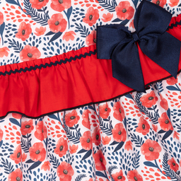 Miranda-Красное хлопковое платье в цветочек для девочек | Childrensalon Outlet