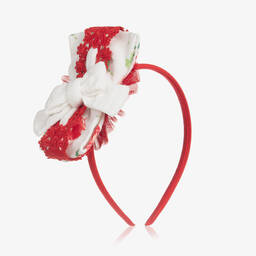Miranda-Girls Red Flower Lace Hairband | Childrensalon Outlet