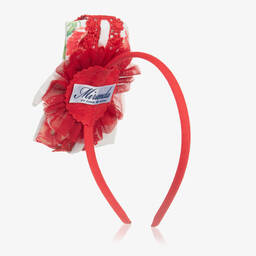 Miranda-Girls Red Flower Lace Hairband | Childrensalon Outlet