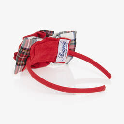 Miranda-طوق للرأس تارتان لون أحمر للبنات | Childrensalon Outlet