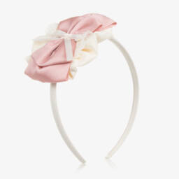 Miranda-Girls Rosette Pink Headband | Childrensalon Outlet