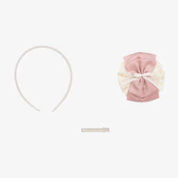 Miranda-Girls Rosette Pink Headband | Childrensalon Outlet