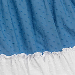 Miranda-Girls Soft Blue Plumeti Frock | Childrensalon Outlet