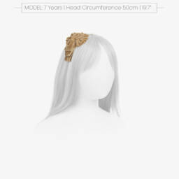 Miranda-Girls Velvet Beige Headband | Childrensalon Outlet