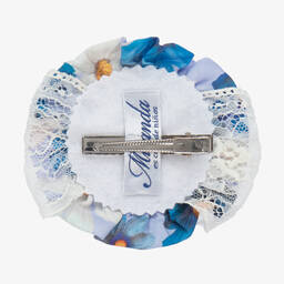Miranda-Girls White & Blue Rosette Hairband | Childrensalon Outlet